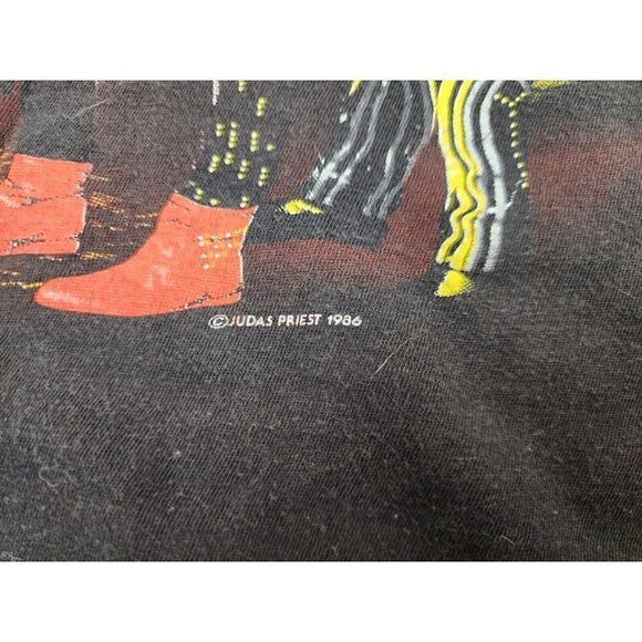 Vintage 1986 Judas Priest Shirt Turbo Fuel for Life Concert Tour Band Tee Metal - Picture 3 of 9